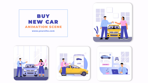 Buy New Car Animation Scene After Effects Template