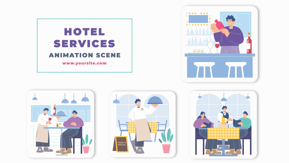 After Effects Hotel Services Animation Scene