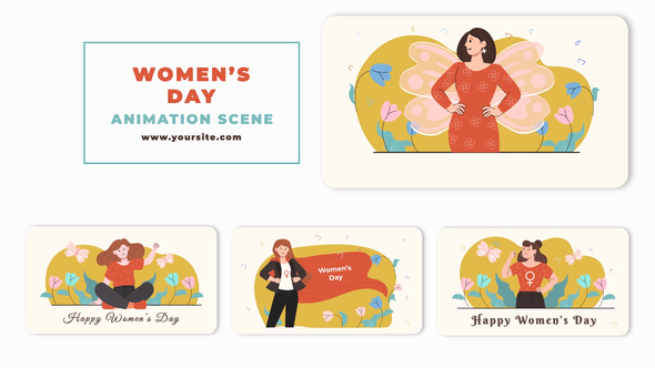 Celebrating Women's Day Animation Scene