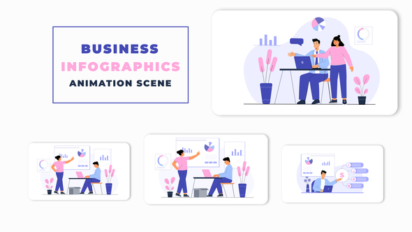 Business Infographics Concept Animation Scene