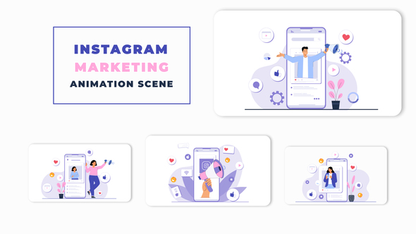 Instagram Marketing Animation Scene