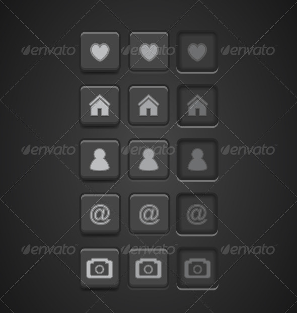 Black Vector Buttons - Technology Conceptual