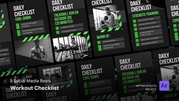 Workout Checklist - Social Media Reels Product Promo template preview