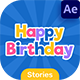 Happy Birthday Stories Pack Video Display After Effect Template - VideoHive Item for Sale