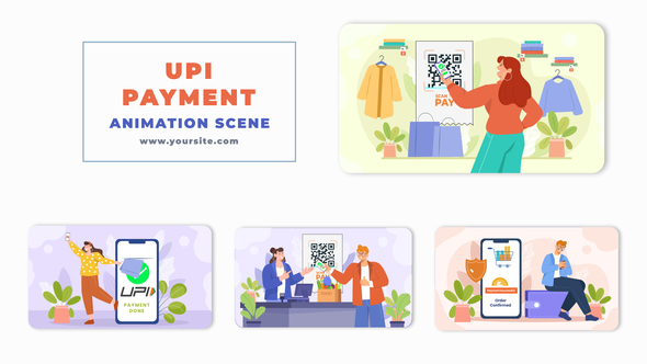 Online UPI Payment Animation Scene