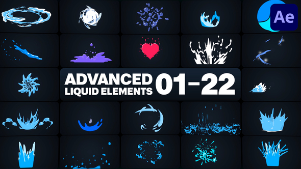 Advanced Liquid Elements for After Effects Elements template preview