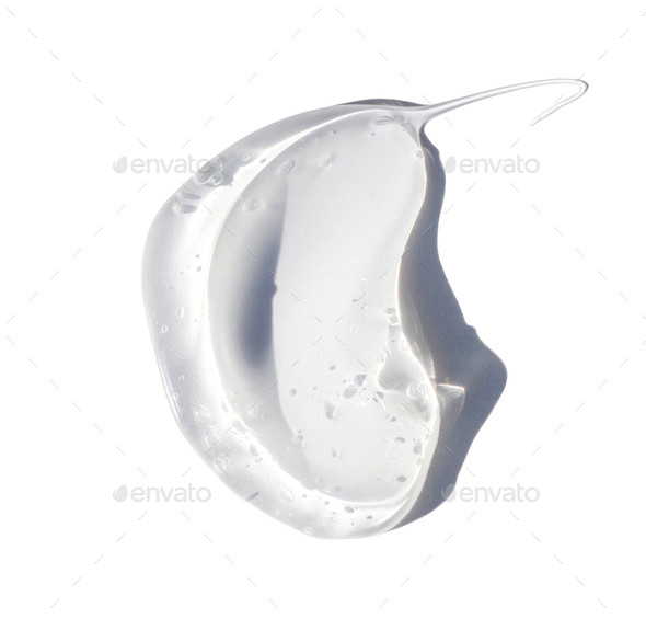 cosmetic smears cream gel texture on a white background Stock Photo by ekaterinak11