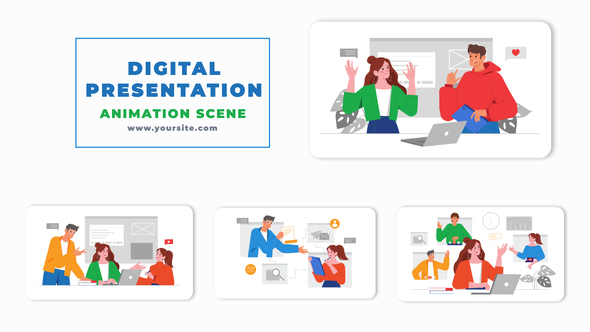 Digital Business Presentation Animation Scene
