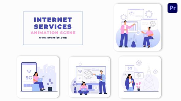 Premiere Pro Internet Services Scene Animation
