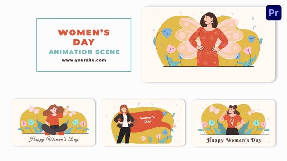 Womens Day Premiere Pro Animation Scene