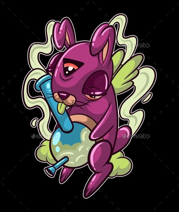 Rabbit Holding a Bong, Graphics | GraphicRiver