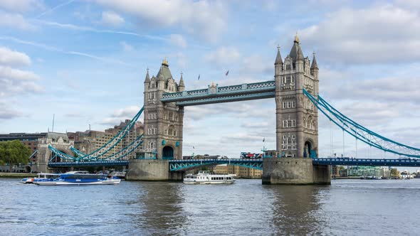 Car Traffic on London Tower Bridge