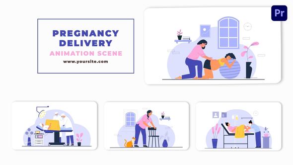 Pregnancy And Delivery Character Premiere Pro Animation Scene