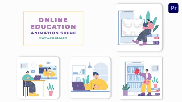 Online Education Premiere Pro Animation Scene