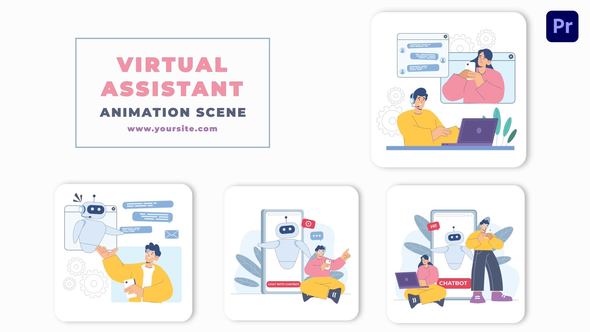 Virtual Assistant Premiere Pro Animation Scene