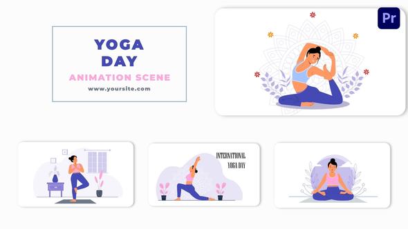 Premiere Pro Yoga Day Animation Scene