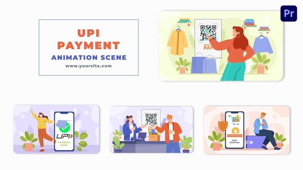 UPI Payment Premiere Pro Animation Scene
