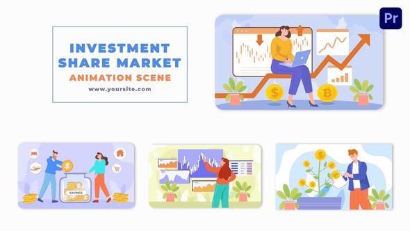 Investment and Share Market Premiere Pro Animation Scene