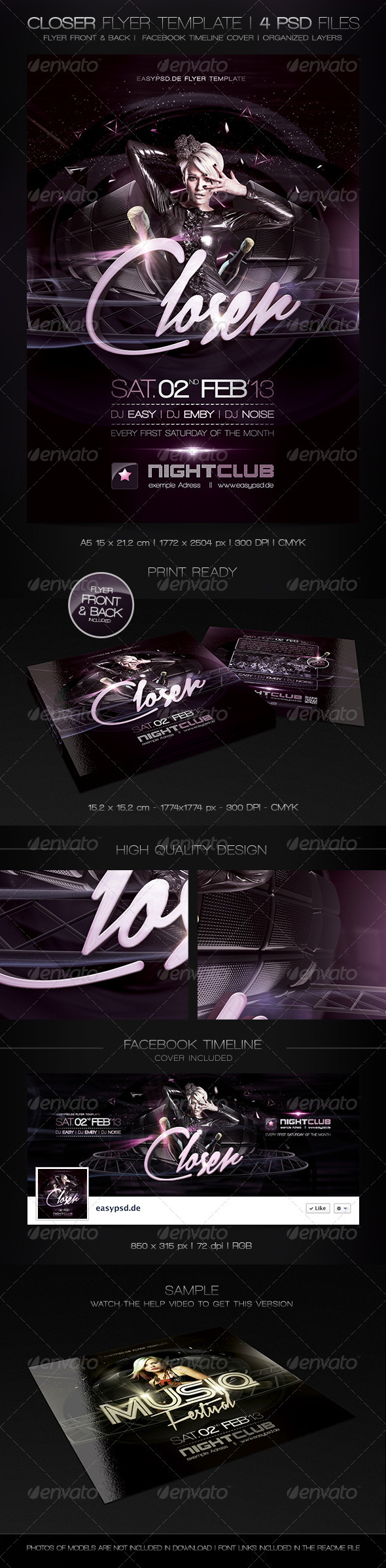 Closer Flyer Template - Clubs & Parties Events