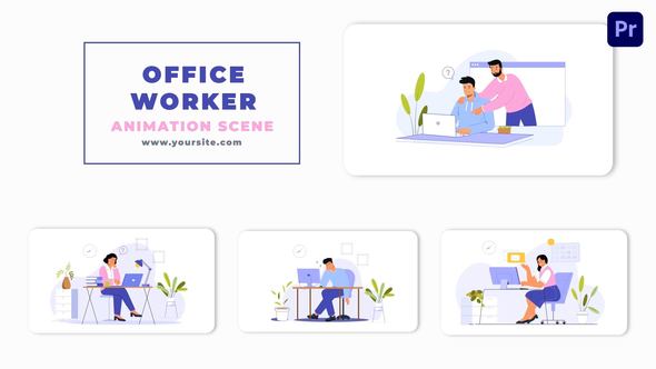 Office Workers Premiere Pro Animation Scene