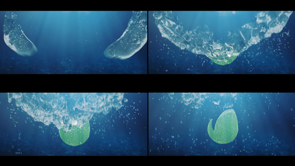 Underwater Ocean Sea Bubbles | Water Splash Logo 1
