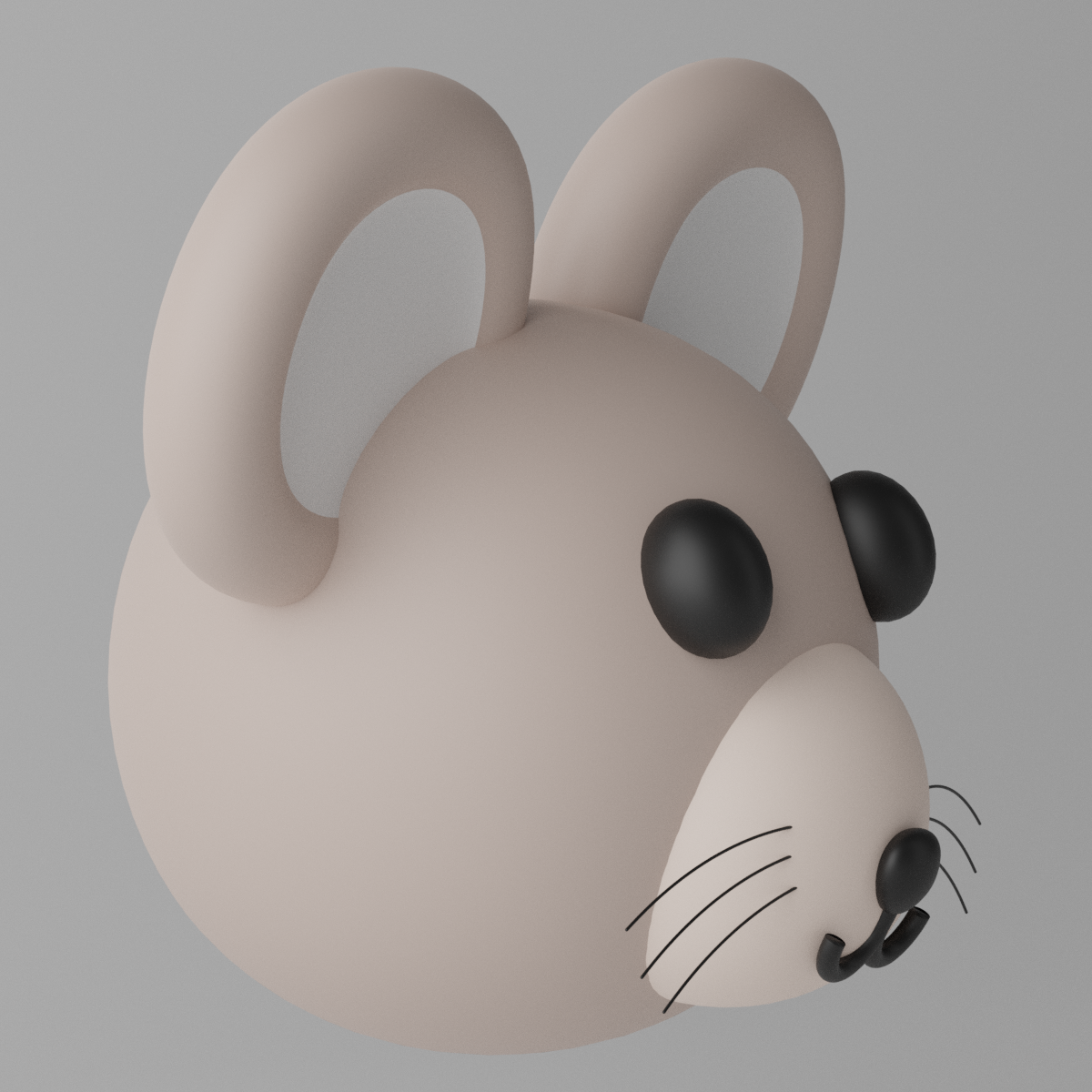 Cartoon Mouse Rat Head 3D model by PhilipStorm
