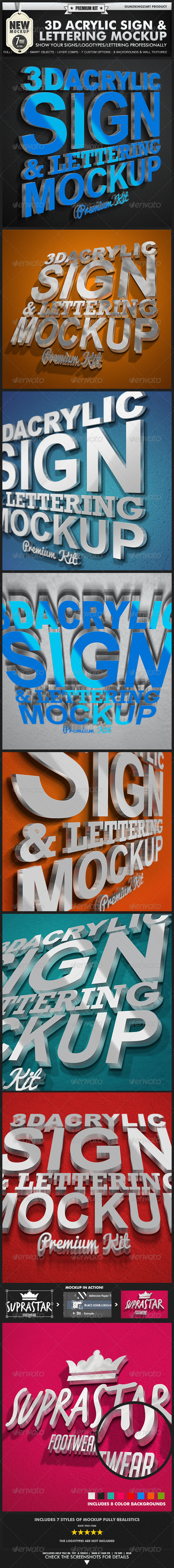 Download 3d Acrylic Sign Mockup Premium Kit By Gunzkingzart Graphicriver