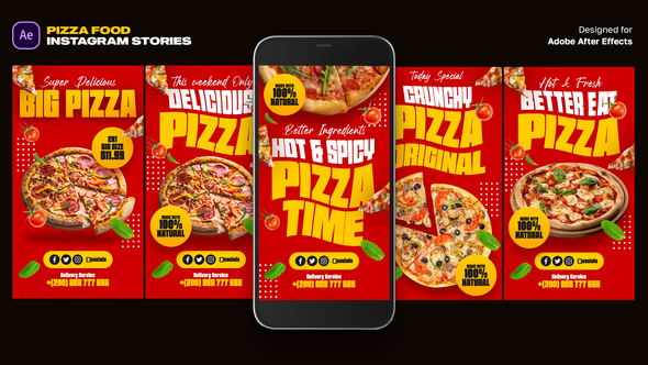 Pizza Instagram Stories Product Promo template preview