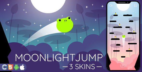 MoonLight Jump - HTML5 Game, Construct 3
