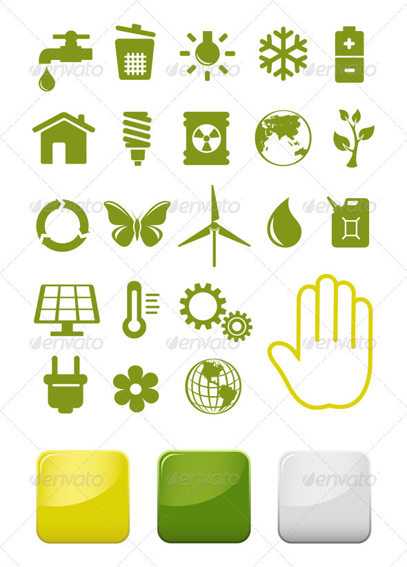 Environment And Ecology Icons Set - Technology Conceptual