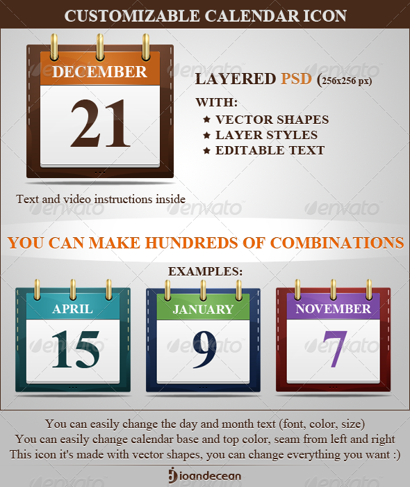 Customizable Calendar Icon - Media Icons