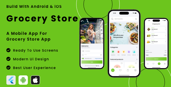Grocery Store app - Flutter Mobile App Template