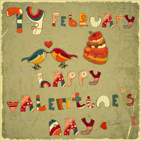 Valentines Day Retro Card - Valentines Seasons/Holidays