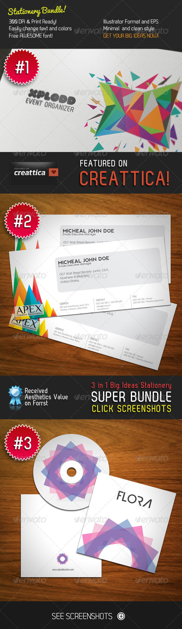 Big Ideas Stationery 3 in 1 Bundle - Stationery Print Templates