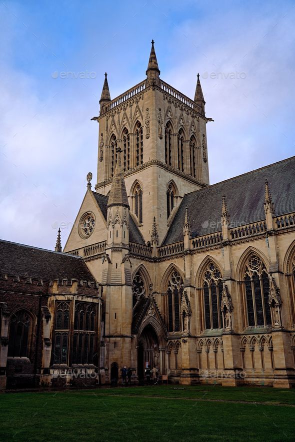 St John\'s College Chapel from the First Court in Cambridge, England