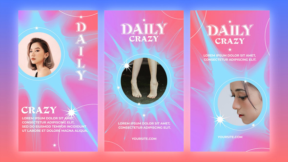 Abstract Stars Stories Pack Elements template preview