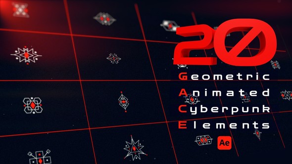 Geometric Animated Cyberpunk Elements Elements template preview