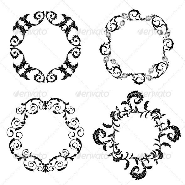 Set of Floral Design Elements - Decorative Symbols Decorative