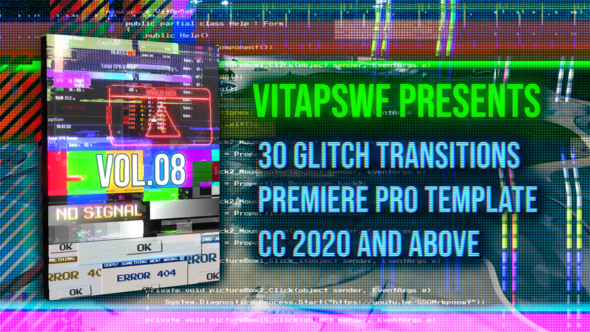 Glitch Transitions Vol. 08, Premiere Pro Templates | VideoHive