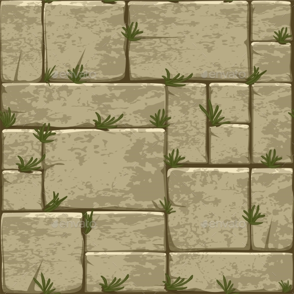 [DOWNLOAD]Cartoon Stone Pavement Seamless Pattern Brick