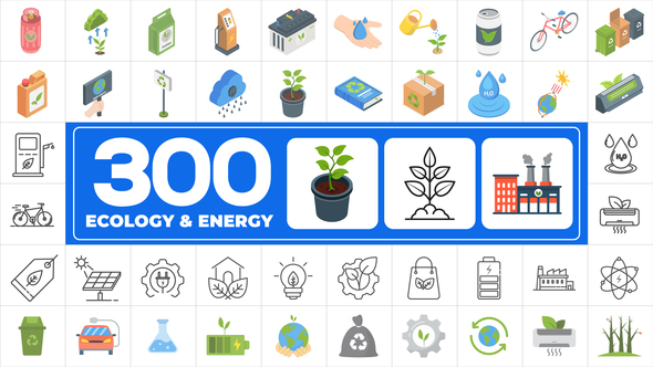 300 Icons Pack - Ecology & Energy