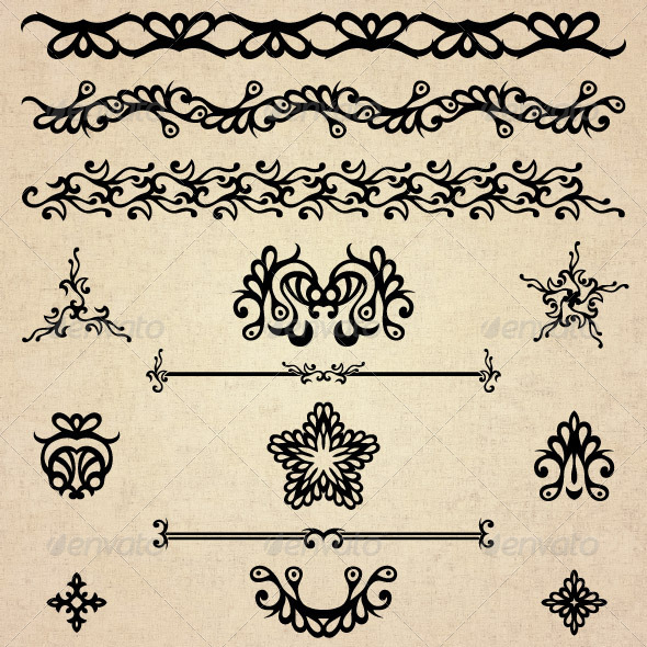 Flourishes 02 - Design Elements - Flourishes / Swirls Decorative
