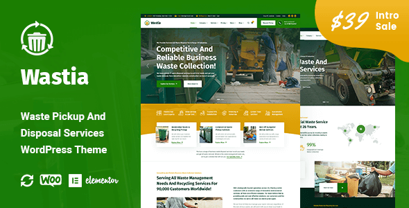 Wastia – Waste Pickup And Disposal Services WordPress Theme