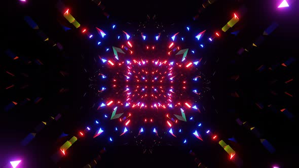 Flying Through the Neon Lights of a Sparkling Tunnel alt