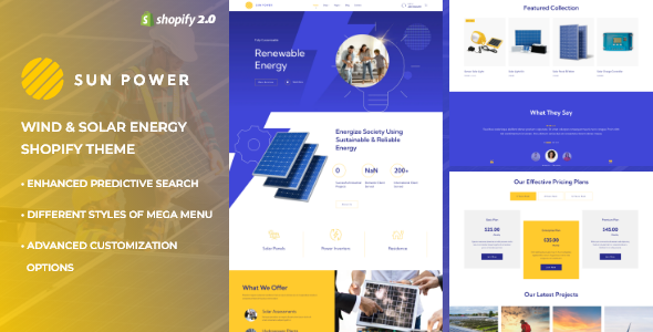 SunPower – Solar & Wind Energy Store Shopify Theme