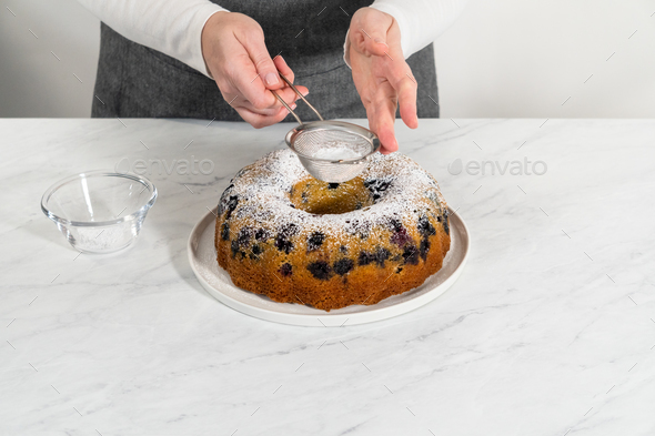 Blueberry Bundt Cake Recipe - with Lemon Powdered Sugar