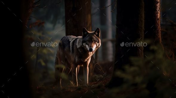 wolf stalking prey