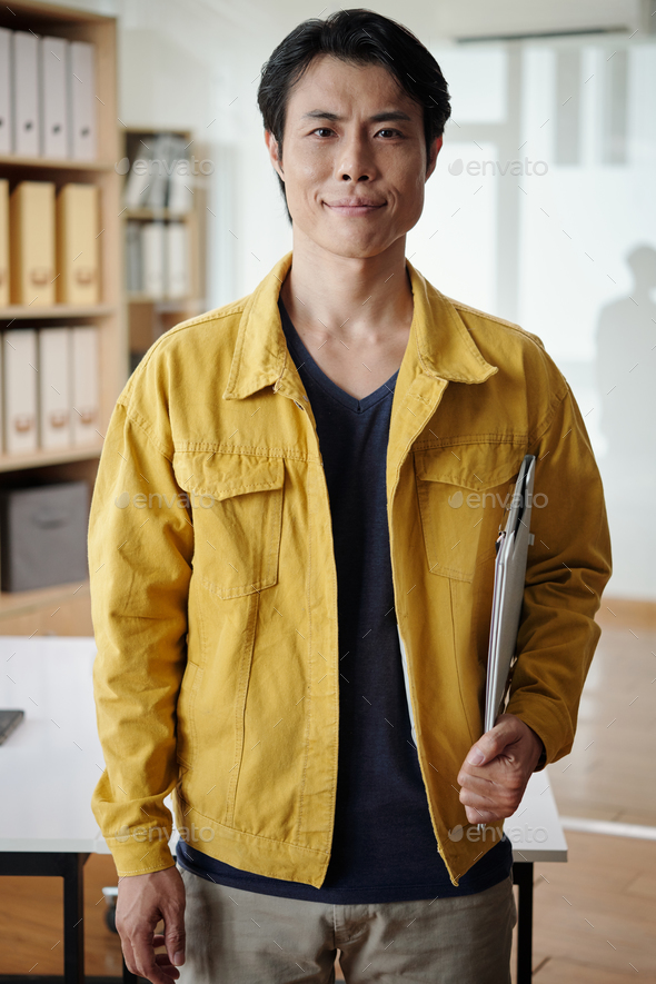 Smiling Manager with Clipboard - Stock Photo - Images