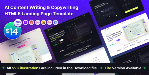 [DOWNLOAD]GenAI - AI Based Copywriting and Content Writing Landing Page Template
