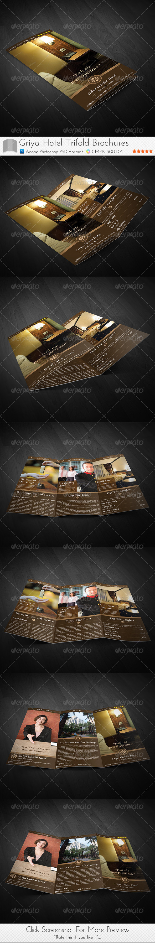 Griya Hotel Trifold Brochure - Brochures Print Templates
